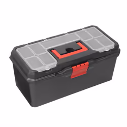 Plastic Tool Boxes Organiser Storage Toolbox Case - Medium - 16"