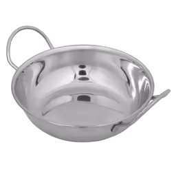 Stainless Steel Curry Balti Serving Dishes - 18cm, 1x Balti Dish