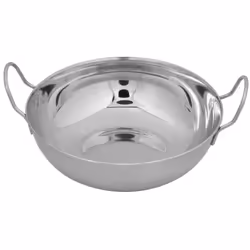 Stainless Steel Curry Balti Serving Dishes - 21cm, 1x Balti Dish