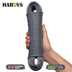 Heavy Duty Clothes Washing Line Steel Core Strong - Grey, 50M