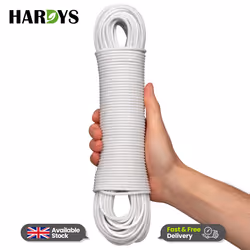 Heavy Duty Clothes Washing Line Steel Core Strong - White, 50M