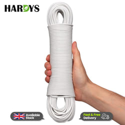 Heavy Duty Clothes Washing Line Steel Core Strong - White, 50M