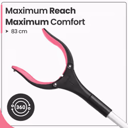 31" Folding Litter Picker Reacher Grabber Stick - Pink