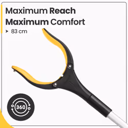 31" Folding Litter Picker Reacher Grabber Stick - Yellow