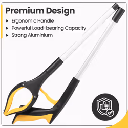 31" Folding Litter Picker Reacher Grabber Stick - Yellow