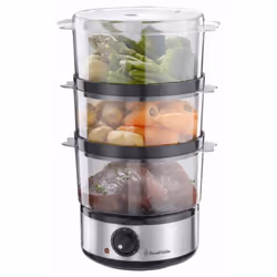 Russell Hobbs Food Collection Compact Food Steamer, 7 L  Brushed Stainless Steel