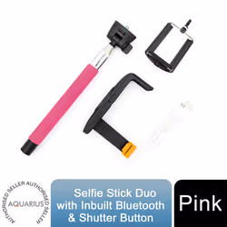 Aquarius Bluetooth Built-In Remote Controls Expandable Selfie Stick