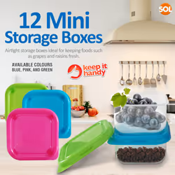 12pk Mini Plastic Storage Containers | Clear small boxes Jewelry box