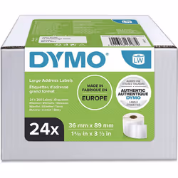 DYMO LW Large Address Labels, 36mm x 89mm, 24 Rolls of 130 Easy-Peel Labels (3120 Labels), Self-Adhesive, for LabelWriter Lab ...
