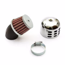 35mm Pitbike Air Filter Chrome Performance Mushroom Angled Neck Cover