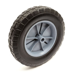 Plastic Wheel & Solid Rubber Tyre Black Grey / Diamond Tread 8 Inch