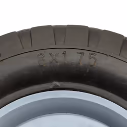 Plastic Wheel & Solid Rubber Tyre Black Grey / Diamond Tread 8 Inch