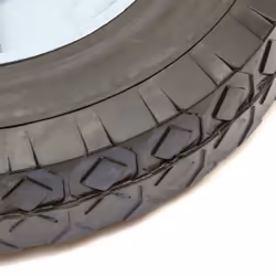 Plastic Wheel & Solid Rubber Tyre Black Grey / Diamond Tread 8 Inch