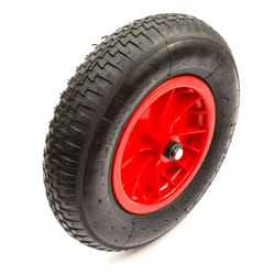 14.5 Inch Wheel & Tyre 3.50-8 / 4.00-8 With Axle Set Red Wheelbarrow Barrow - With Axle