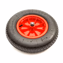 14.5 Inch Wheel & Tyre 3.50-8 / 4.00-8 With Axle Set Red Wheelbarrow Barrow - With Axle