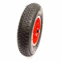 14.5 Inch Wheel & Tyre 3.50-8 / 4.00-8 With Axle Set Red Wheelbarrow Barrow - With Axle
