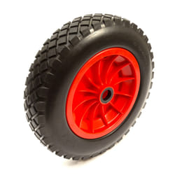 14 Inch Solid Wheel PU Tyre 3.50-8 Flat Free 1" Bore Wheelbarrow Trolley Barrow