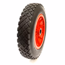 14 Inch Solid Wheel PU Tyre 3.50-8 Flat Free 1" Bore Wheelbarrow Trolley Barrow