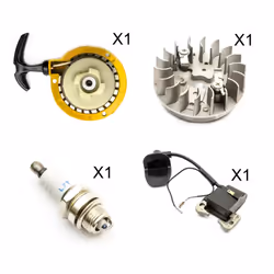 Mini Moto Easy Pull Start Yellow & Ignition Coil & Spark Plug Flywheel Quad Bike