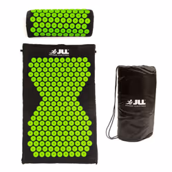 Acupressure Mat Pillow Set & Travel Bag Massage Muscle Black & Green