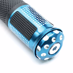 Motorcycle Handlebar Soft Grips 7/8 22mm Blue Alloy Bar End Weight Motorbike