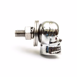 Motorcycle Bike Plastic Chrome Skull License Plate Bolt On Screw On Frame Nut