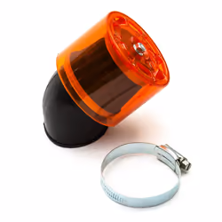 48mm Pitbike Air Filter Orange Performance Mushroom Angled Neck With Cover