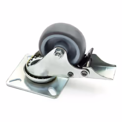50mm Steel Braked Unbraked Swivel Castors 100KG - 2 Braked