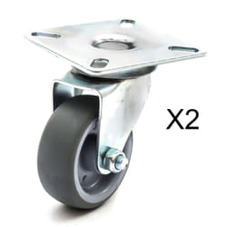 50mm Steel Braked Unbraked Swivel Castors 100KG - 2 UnBraked