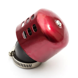 35mm Pitbike Air Filter Red Performance Mushroom Curved Neck With Metal Cover