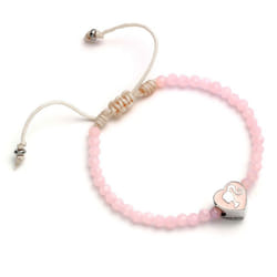 Barbie Pink Bead Bracelet with Heart shaped Pendant