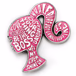 Barbie Sparkly Silhouette Pin Badge Official Licensed Product