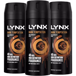 3 x Lynx 48 hrs Deodorant Body Spray150ml - Dark Temptation