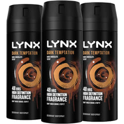 3 x Lynx 48 hrs Deodorant Body Spray150ml - Dark Temptation