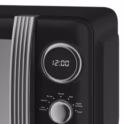 Swan BLACK Retro Digital 20L Microwave, 1.5 Litre Jug Kettle & 2 Slice Toaster Set