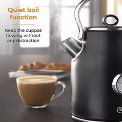 Tower Renaissance 1.7 Litre, 3kW Ultra-Fast Quiet Boil Kettle in Matt Black