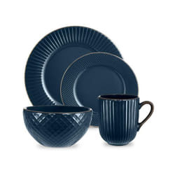 Tower Kitchen Retro Empire Midnight Blue 16 Piece Dinnerware Plate Mug Bowl Set