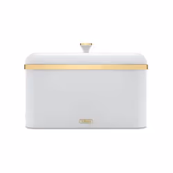White Bread Bin Breadbin White & Champagne Gold TOWER Cavaletto Kitchen Home