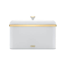 White Bread Bin Breadbin White & Champagne Gold TOWER Cavaletto Kitchen Home
