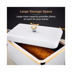 White Bread Bin Breadbin White & Champagne Gold TOWER Cavaletto Kitchen Home