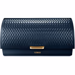 Tower Stylish EMPIRE Bronze Midnight BLUE Roll top Stainless Steel Bread bin