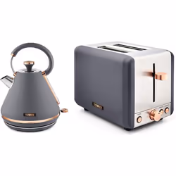 Tower Cavaletto Pyramid Kettle & 2 Slice Toaster Kitchen Set (Grey)