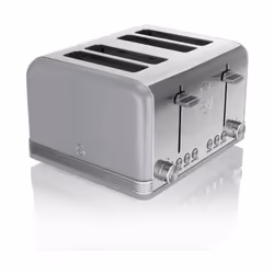 Swan Retro Set - GREY 1.5 Litre JUG Kettle & GREY 4 Slice Toaster Set