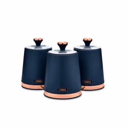 TOWER Cavaletto MIDNIGHT BLUE kettle, 2 slice toaster, bread bin and set of 3 cannisters