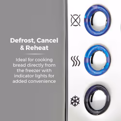 2 Slice Toaster Grey Matt Tower Ash Kitchen Stylish Defrost Cancel Reheat 925W