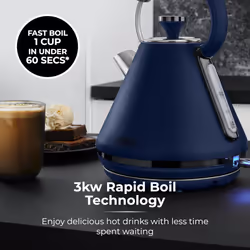 Blue Pyramid Kettle 1.7L 3kW Tower Sera Rapid Boil Filter Smoked Black Trim