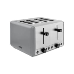 Grey 4 Slice Toaster 1800w Smoked Black Trim Tower Sera Kitchen Variable Brown