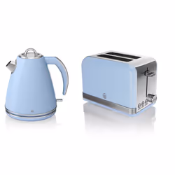 SWAN RETRO BLUE 1.5 Litre Jug Kettle & Blue 2 Slice Toaster Set