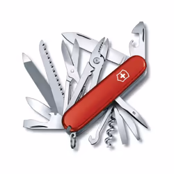 Victorinox Handyman Swiss Army Pocket Knife, Medium, Multi Tool, 24 Functions, Large Blade, Metal Saw, Red