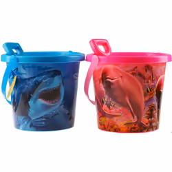 Blue Shark And Pink Dolphin Bucket And Spade Sets - Beach Toy (Set of 2)